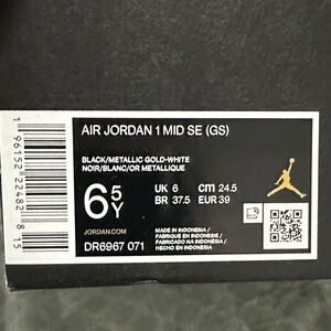 Jordan Kids Sneakers Black Gold White